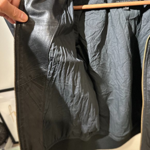 Zanerobe Black Leather Jacket CA54155 - Picture 7 of 9